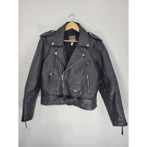 Highway One Leather Motorcycle Jacket Size Large